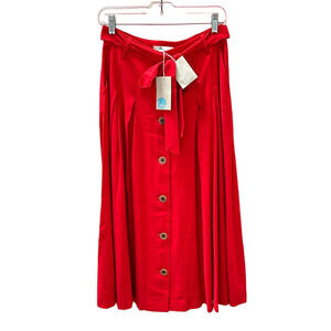 Boden Red Midi Skirt
